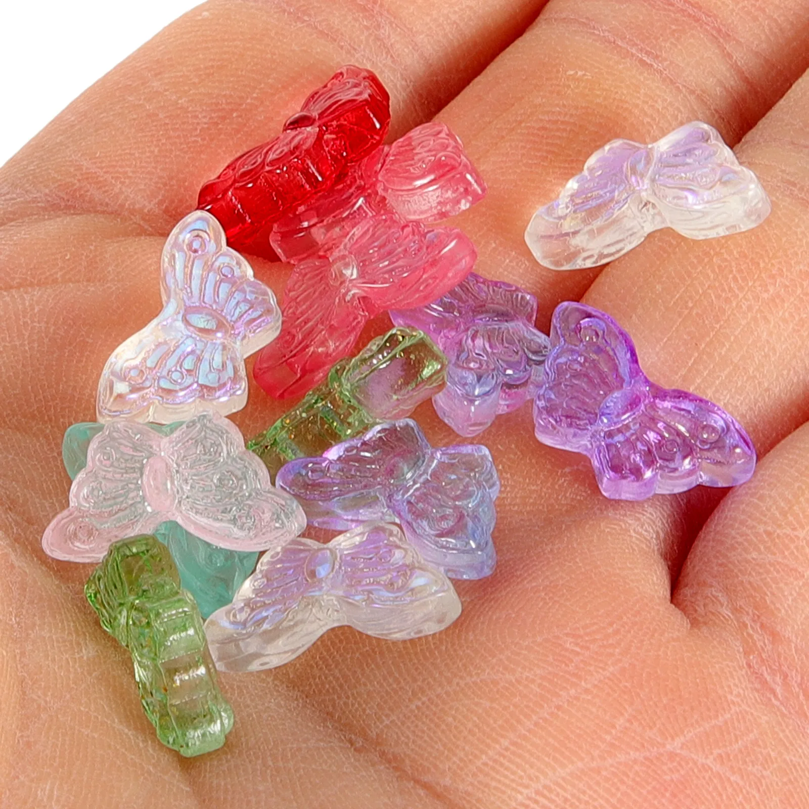 

100pcs Jewelry Beads Small Butterfly Glass for Bracelets Necklaces Bracelet Making Beads DIY Craft Tools Accessories
