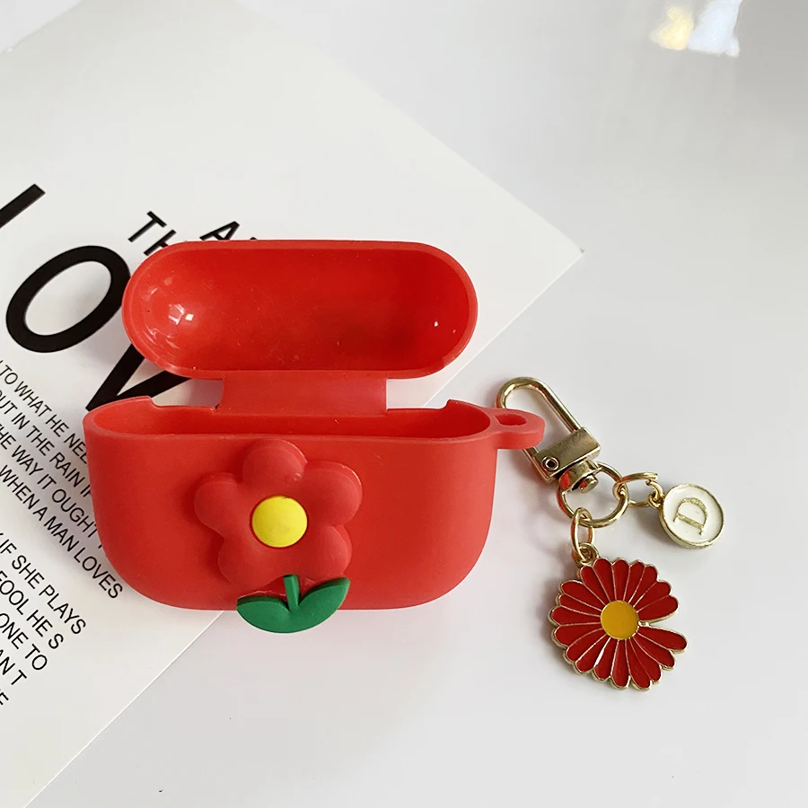 Женский цветочный чехол для Realme Buds Air 5 Pro, милый силиконовый чехол для наушников с футляром для ключей