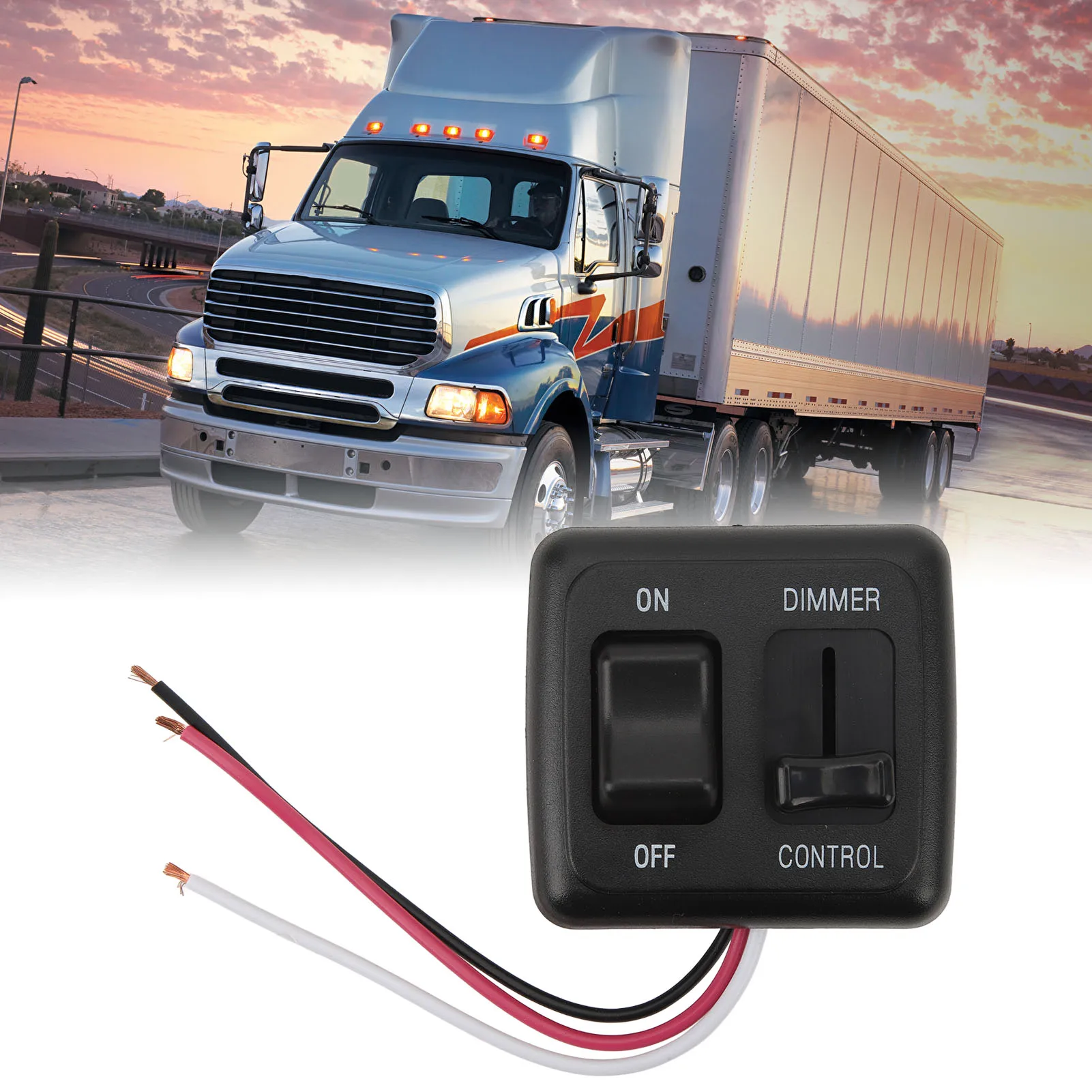 12V DC Toggle Switch with High Side Dimmer Control for LED Halogen Incandescent RV Car Truck Strip Dimmer Control Switch for LED