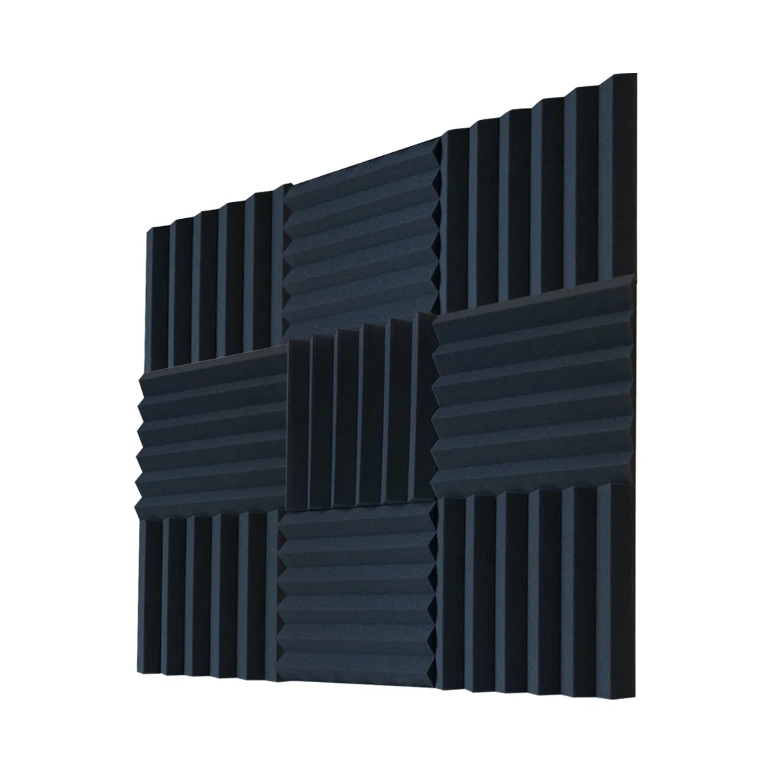 Paquete de 12 paneles de espuma acústica, paneles de espuma a prueba de sonido de 2,5x30x30cm, paneles de cuña insonorizados de alta densidad y resistentes al fuego