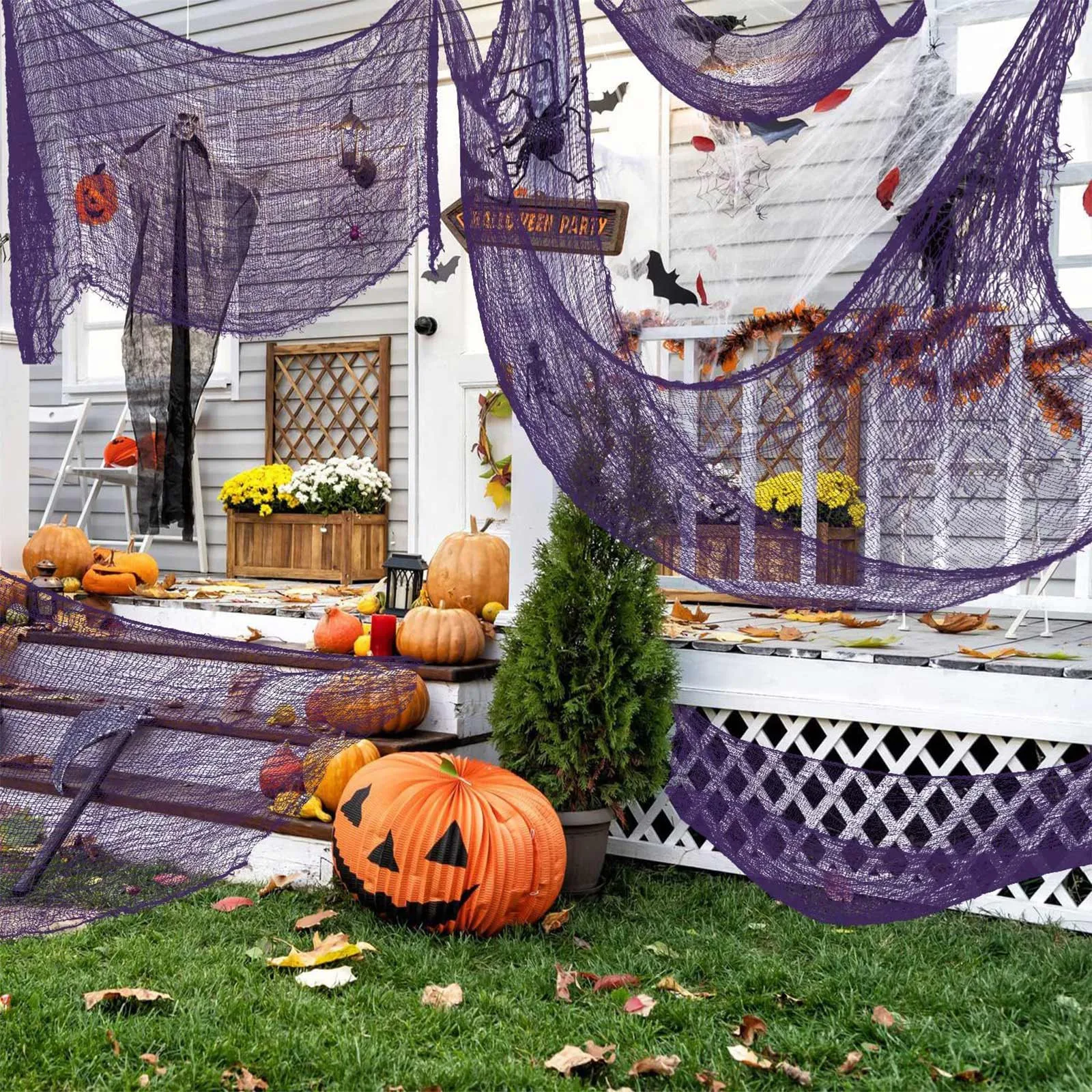 

1Pcs Halloween Black Gauze Yarn Creepy Cloth Horror House Scary Party Gothic Prop Outdoor Home Halloween Party Decor Supplies