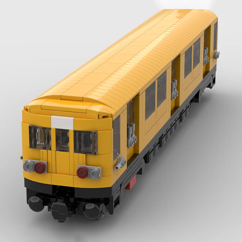 NIEUWE 884 STUKS Creatieve Gele Metro Trein Technische Bakstenen Aanpassen Model Display Blok Speelgoed Voor Kinderen DIY Montage Verrassingsgeschenken