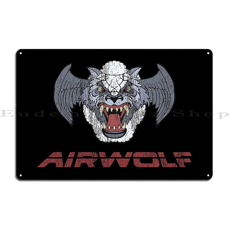 Retro Airwolf Logo Metal Sign Party Club Retro Design Funny Club Party Tin Sign Poster