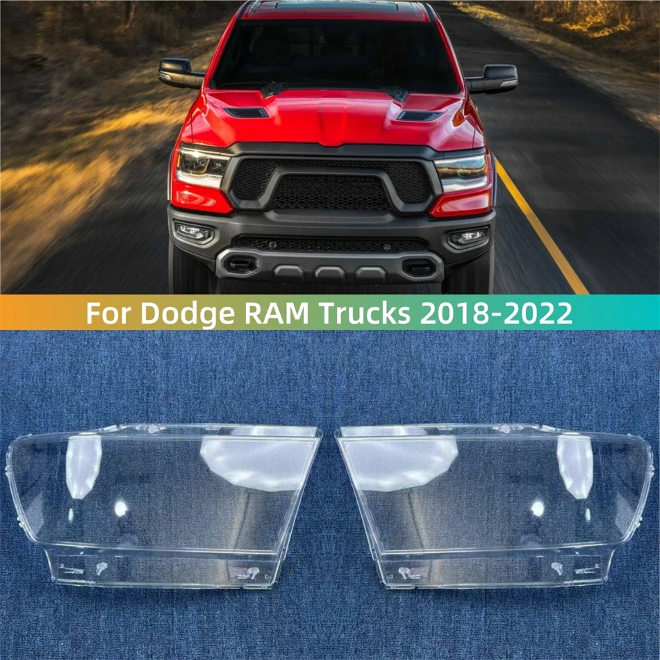 Pop para Dodge RAM Trucks 2018 2019 2020 2021 2022, accesorios, lente de lámpara frontal, lente de cristal, cubierta de lente de faro delantero de coche, luces S