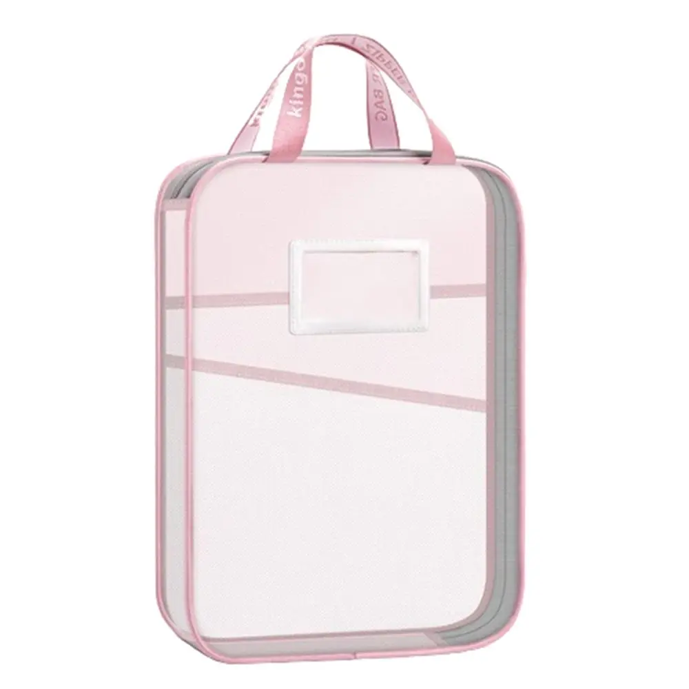 

Multifunctional Mesh Zipper Pouch Thickened Large Capacity Test Paper Storage Bag with Double-Sided Label Portable File Pocket