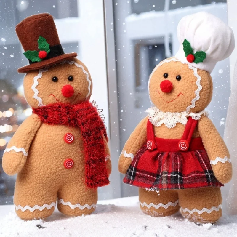 30cm Gingerbread Man Doll Christmas Plush Leg Dolls Xmas Tree Ornaments New Year Gift New Christmas Decorations For Home