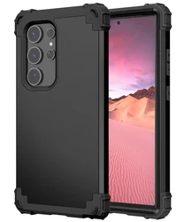 3 in 1 Heavy Duty Armor Shockproof Phone Case For Samsung Galaxy S24 Ultra S23 S22 S21 Plus S20 FE 5G Hard Plastic Back Cover