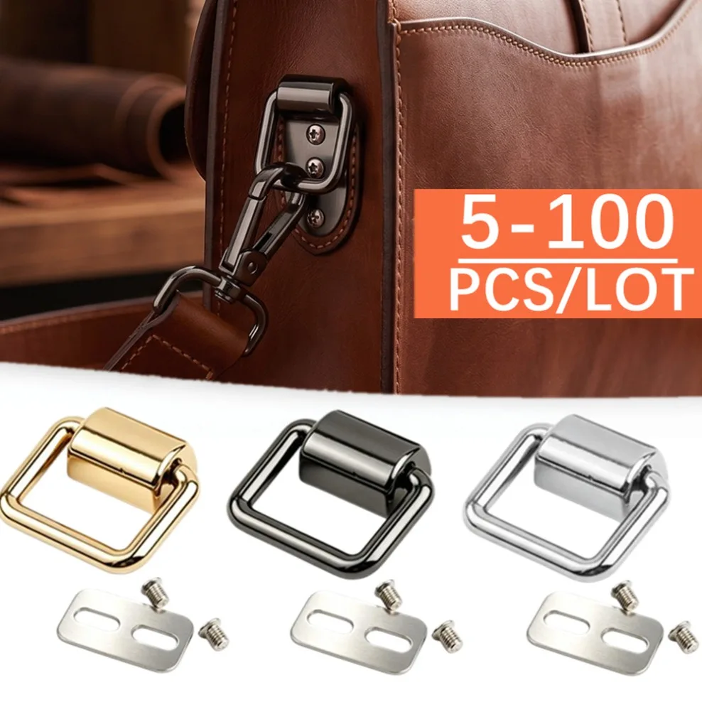 5/100Pcs 16/19mm D Ring Metal Hook Buckles Handbag Side Clip Carabiner Rings Connecting Clasp Strap Chain Bag Buckle Accessory