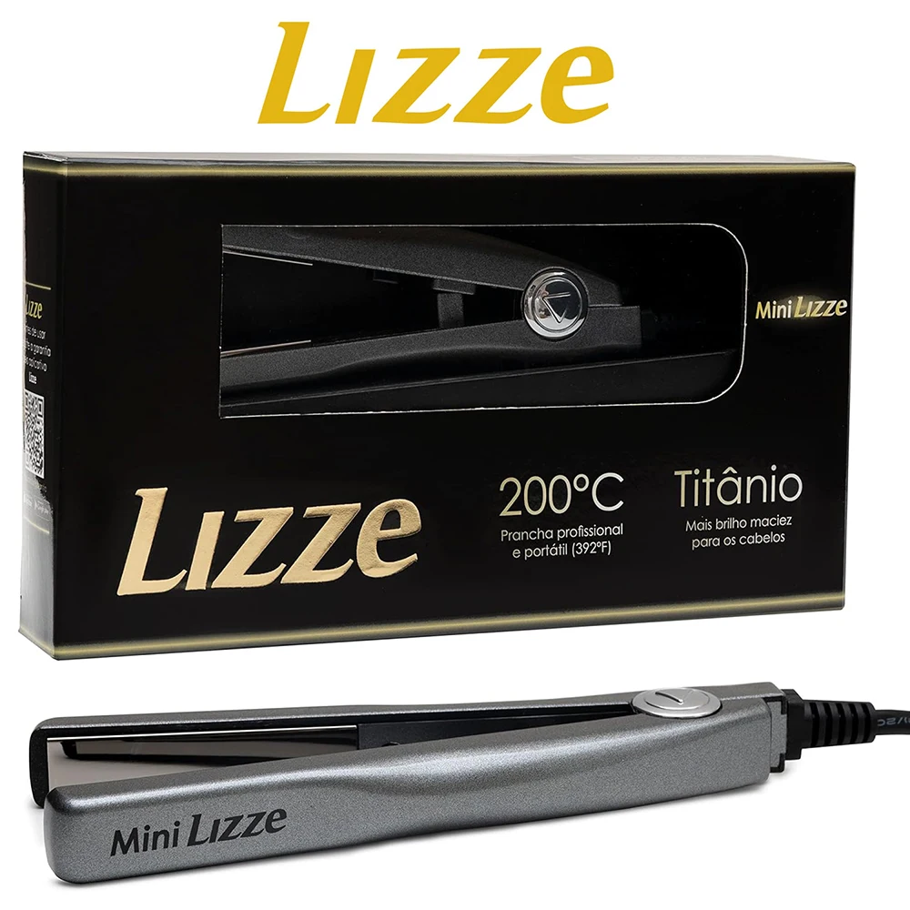 Lizze Mini Bivolt Flat Hair Straightening Iron 200°C (392°F) Compact, Travel-Friendly Styling Tool