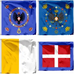 Italy Royal Standard 1880 Flag 21X21CM 4x4ft Papal States IT and Naval Jack 120x120cm Banner 60X60CM 3X3FT