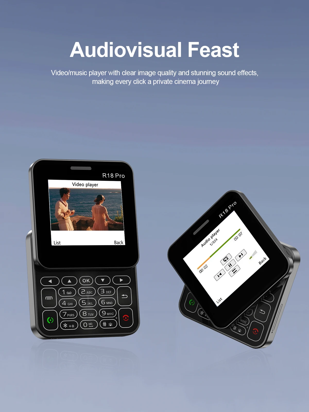 SERVO Mini Mobile Phones Rotating Screen 2G GSM Dual SIM Standby 2.4" Display Speed Dial Blacklist Magic Voice Small Phone