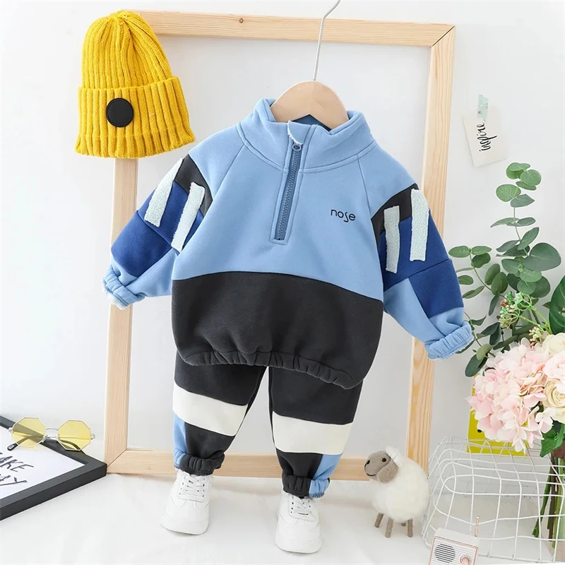 

Autumn Winter Baby Girls Boys Clothing Sets Children Plush Warm Sweater Casual Pants Toddler Infant Clothes Kids Outdoor Outfits