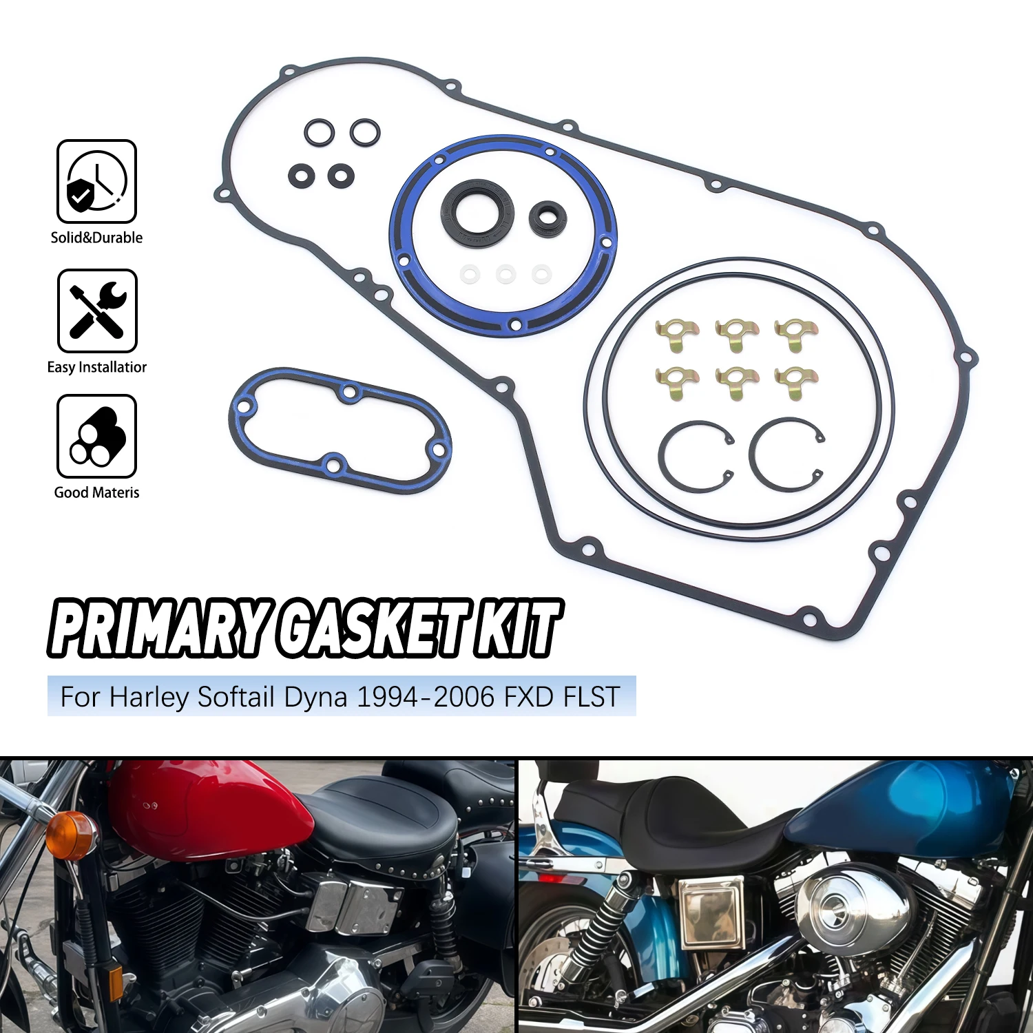 

Primary Clutch Cover Gasket Set Kit For Harley Dyna Fat Boy Heritage Softail Springer Night Train Softail 2001-2005 Accessories