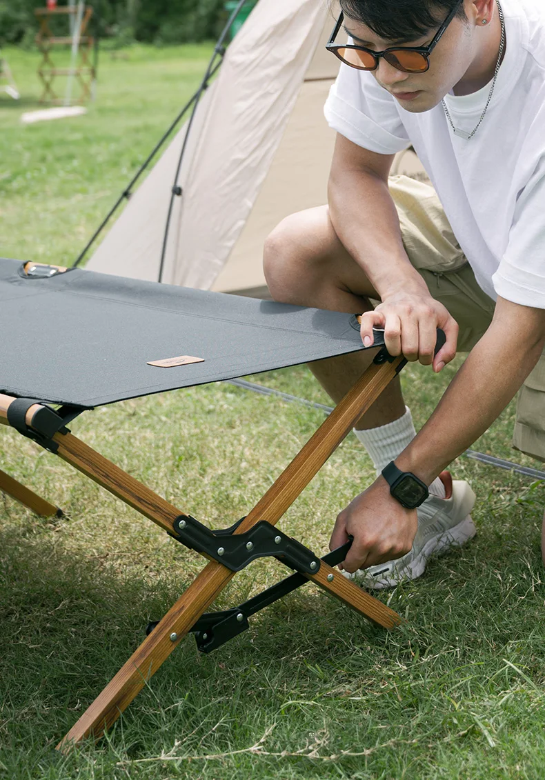 Naturehike XJC03 Outdoor-Klappbett, tragbar, stabil, schnell aufzubauen, Schlafliege, 140 kg Traglast, Picknick-, Reise- und Campingtischbett – Detail 7