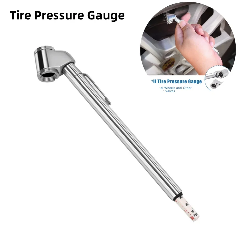 1Pcs Portable Car Tire Air Pressure Gauge 10-120 Psi Auto Truck Motorcycle Bike Tester Pen Shape Emergency Use Auto Accessories image 2