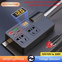 New Car Inverter Car Power Adapter with Current LCD Screen Car Plug Converter 12V/24V to 220V QC 3.0 USB/PD/Type-C Chargers