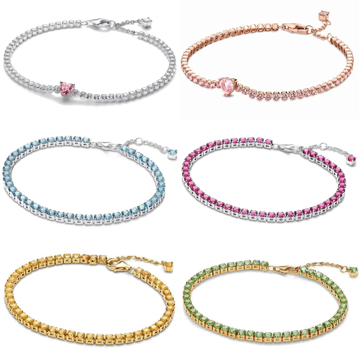 S925 Sterling Silver Zircon Bracelet Adjustable Colorful Tennis Bracelet for Women Fashion Cubic Zirconia Jewelry Party Gift