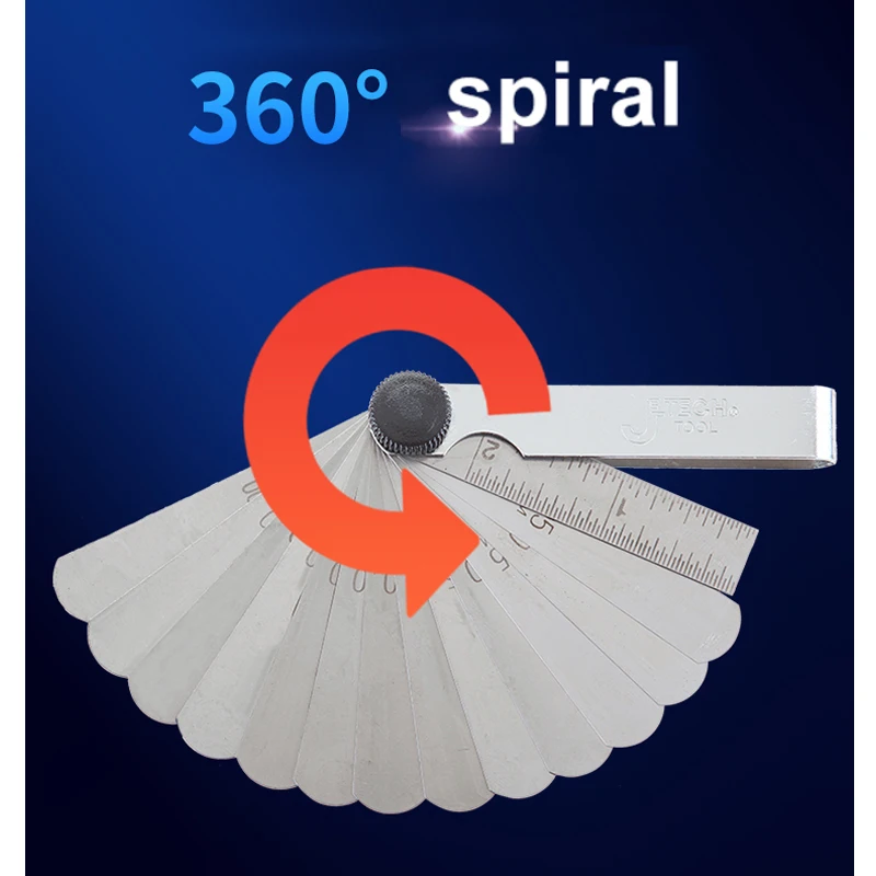 Jetech 측정 도구용 필러 게이지, 0.05 1mm, 14 PCs 블레이드 두께 갭, 미터법 필러 게이지 측정