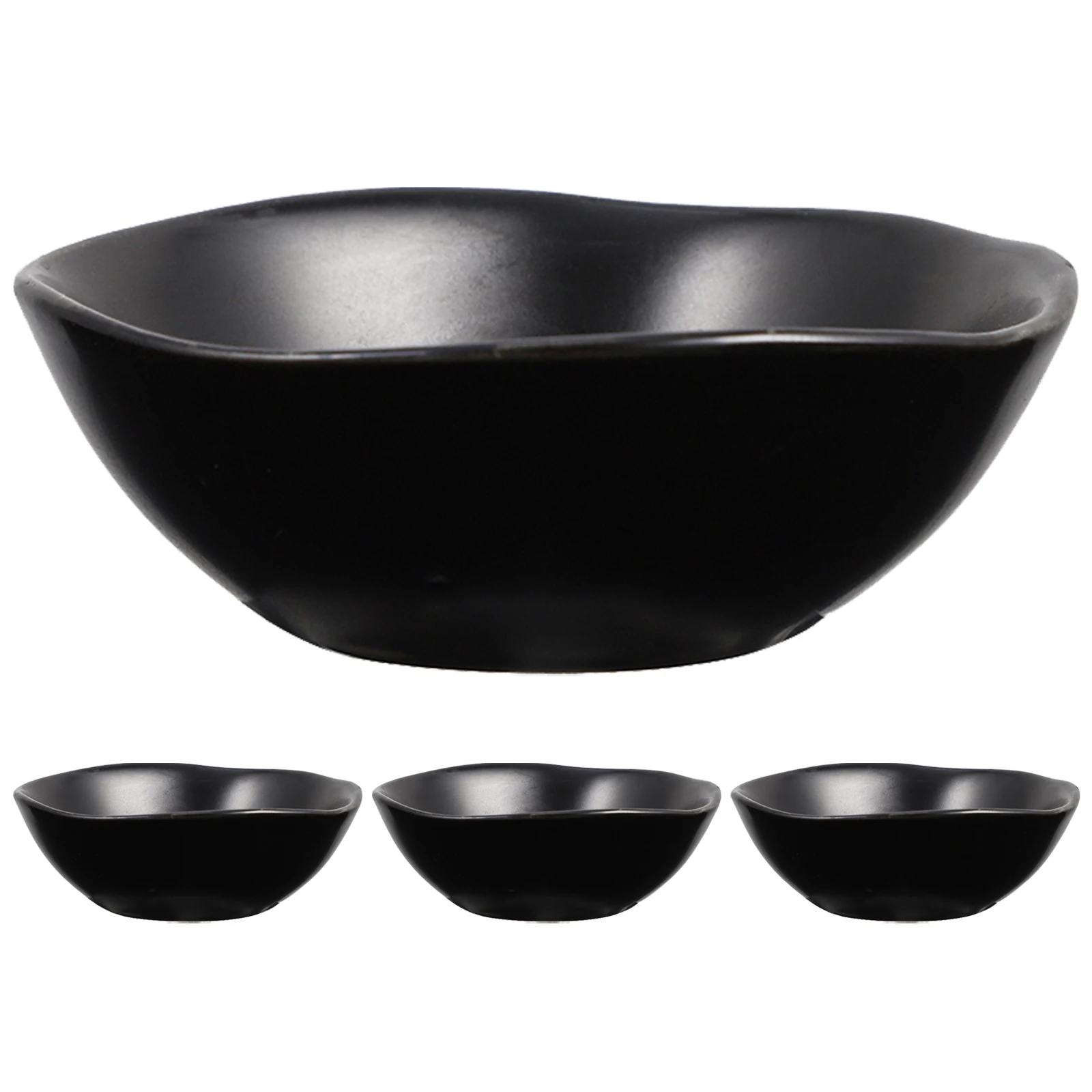 

4Pcs Ceramic Seasoning Dishes Smooth Polished Surface Compact Size Multipurpose Sauce Plates for Home Restaurant Picnic Buffet