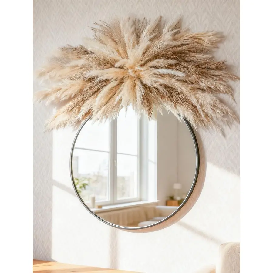 

Декоративная стена из трав в стиле бохо, набор для подвешивания из сухоцветов, регулируемый, 2030 дюймов, простая сборка, легко устанавливается, для домашнего декора, S