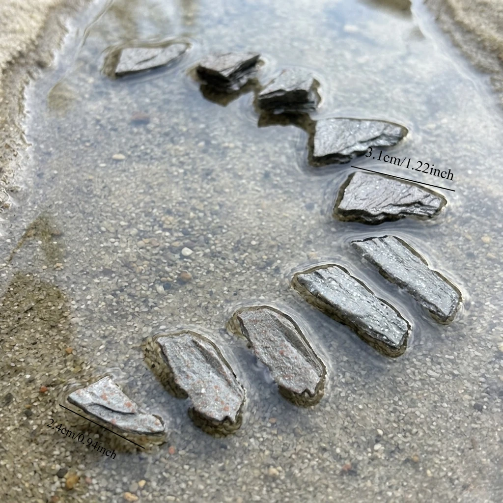 10pcs Stepping Model Stones Irregular for Garden Pathway Walkway,Miniature Outdoor Landscaping Decorative Step Rocks