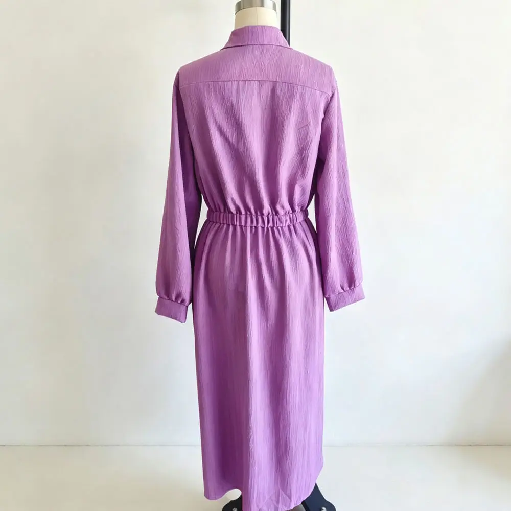 Autumn Fashion White Long Dress Women Casual Loose Shirt Dresses Comfortable Lapel Button Up A Line Plus Size Clothing