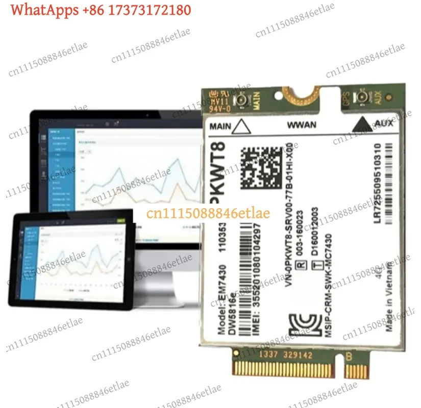 High Quality forFUFU EM7430 4G LTE Module Kit with 2 Antennas Universal Replacement Parts for Dell Latitude E7470 7480 7490 7390