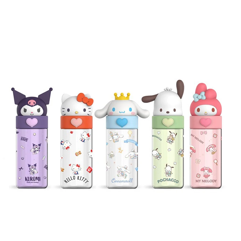 500ml Kawaii Sanrio Dolls Transparent Cup Cartoon Hello Kitty Kuromi Cinnamoroll Melody Bottle Water Cup Girls Gifts - view 6