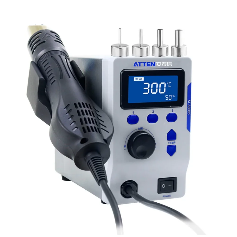 800W Hot Air Gun ATTEN ST-8800D  Digital Display BGA Rework Station Air Volume Anti-Static Repair Desoldering Station 110V /220V