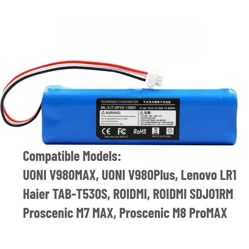 14.4V 5200mAh 6500mAh 9800mAh Battery for UONI V980MAX V980PLUS V980PRO V10 Vacuum Cleaner High Quality Replacement Battery