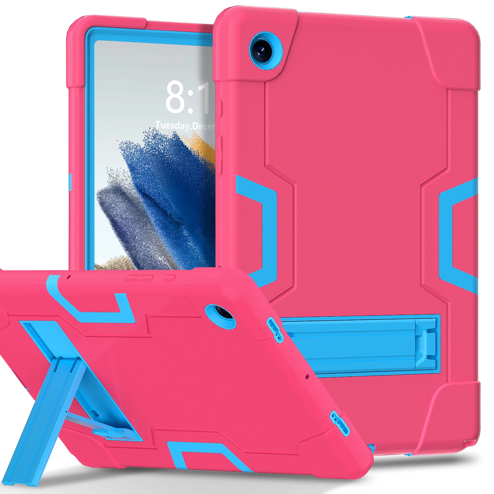 For Samsung Galaxy Tab A8 10.5 X200 A7 T500 S6lite P610 P613 T290 Tablet Armor Case Rotation Handle Stand Shockproof Rugged Cove