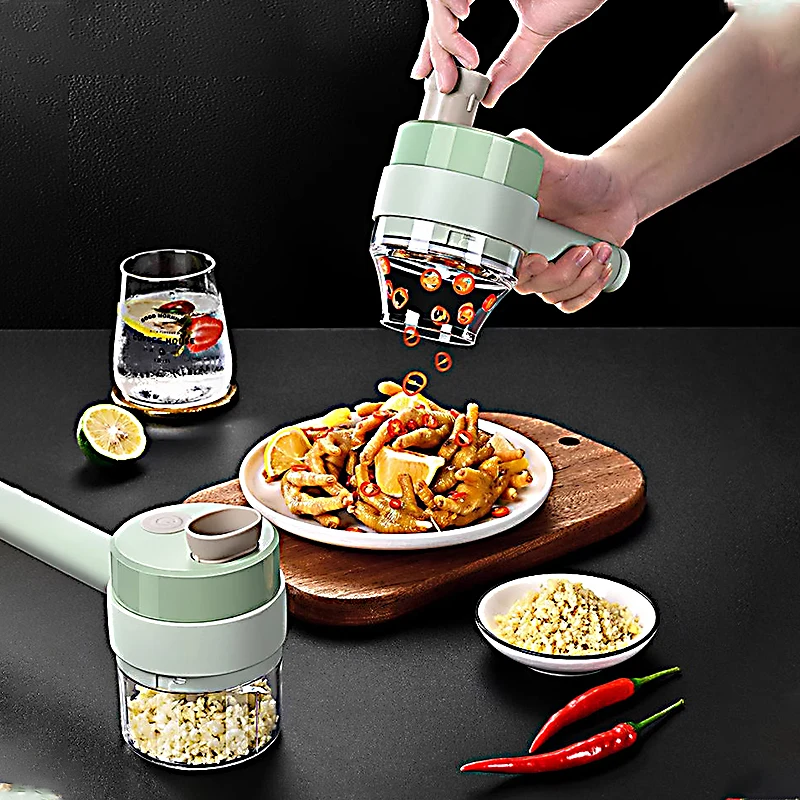 Kitchen Gadgets and Accessories Electric Vegetable Slicer Cutter Fruit Vegetable Chop Meat, Garlic and Wash Dishes Tools