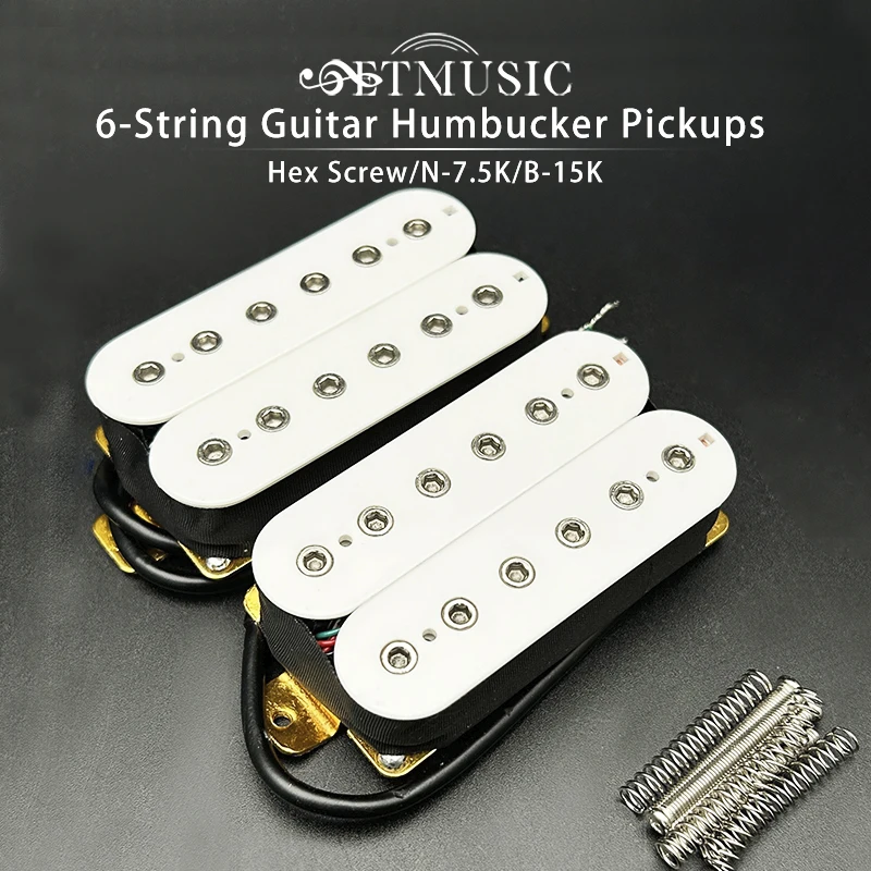 6-String Electric Guitar Humbucker 12 Adjustable Hex Screw Dual Coil for Guitar Coil Splitting Pickup N7.5K/B15K Output