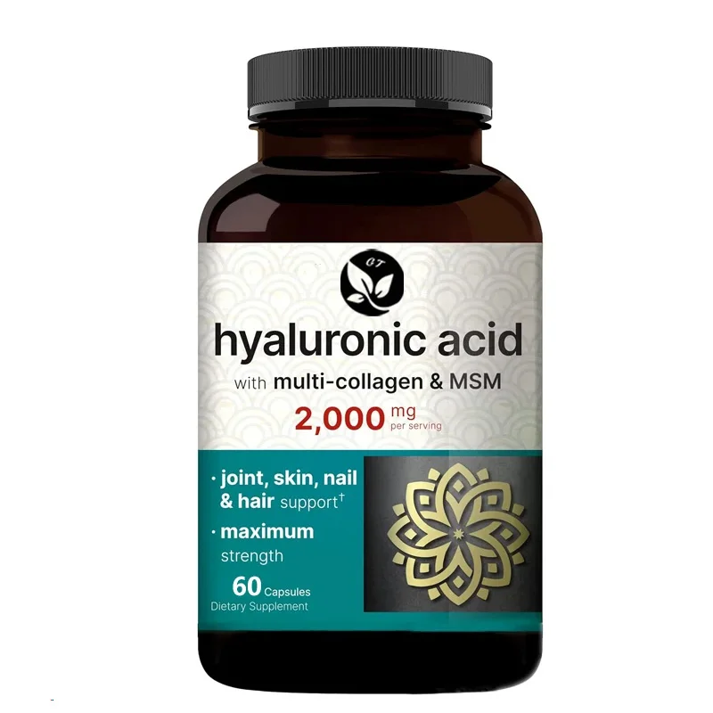 Hyaluronic Acid Supplement || Contains Msm And Multi Collagen -3-in-1 Support - Skin Moisturizing, Joint Lubrication, Eye