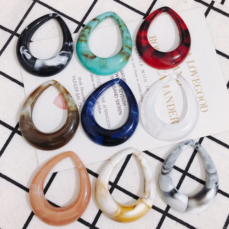 

10 шт. модных подвесок в форме капли, акриловые, ручной работы, для ожерелий, серег, украшений, шармов, для самостоятельного изготовления серег, фурнитура для создания украшений