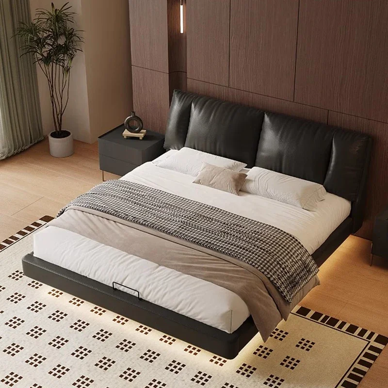 Leather Safe Bed Platform Sleeping Full Bedroom Frame Massage Bed Modern Japanese Space Saving Muebles Lounge Suite Furniture