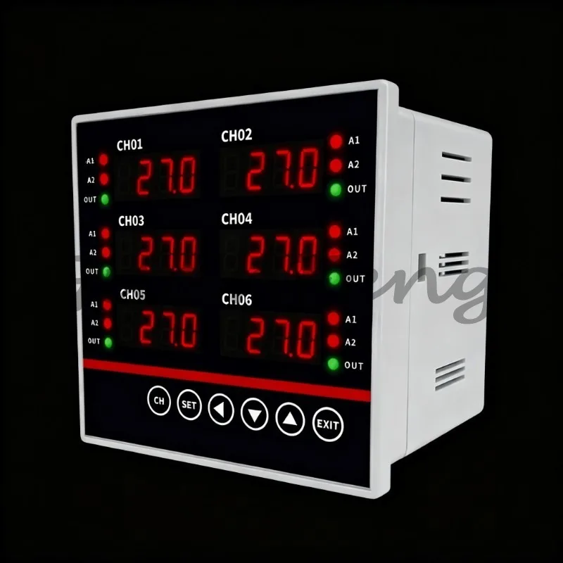 6-Channel Multi-loop Thermostat, 4-20mA Analog Output Temperature Controller, RS485 Modbus RTU Communication Module