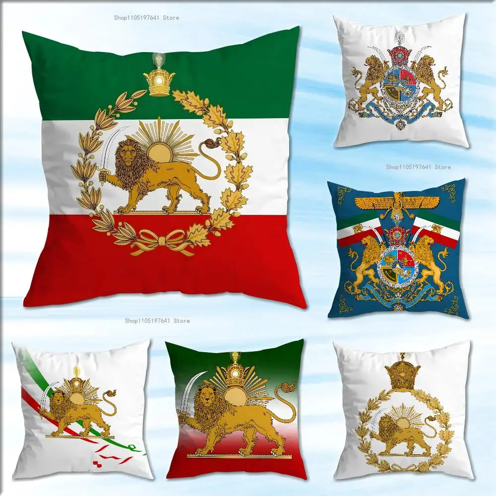 

Imperial Coat of Arms of Iran Pillow Case Cushion Cover Home Decor Birthday Gift Pillowcover