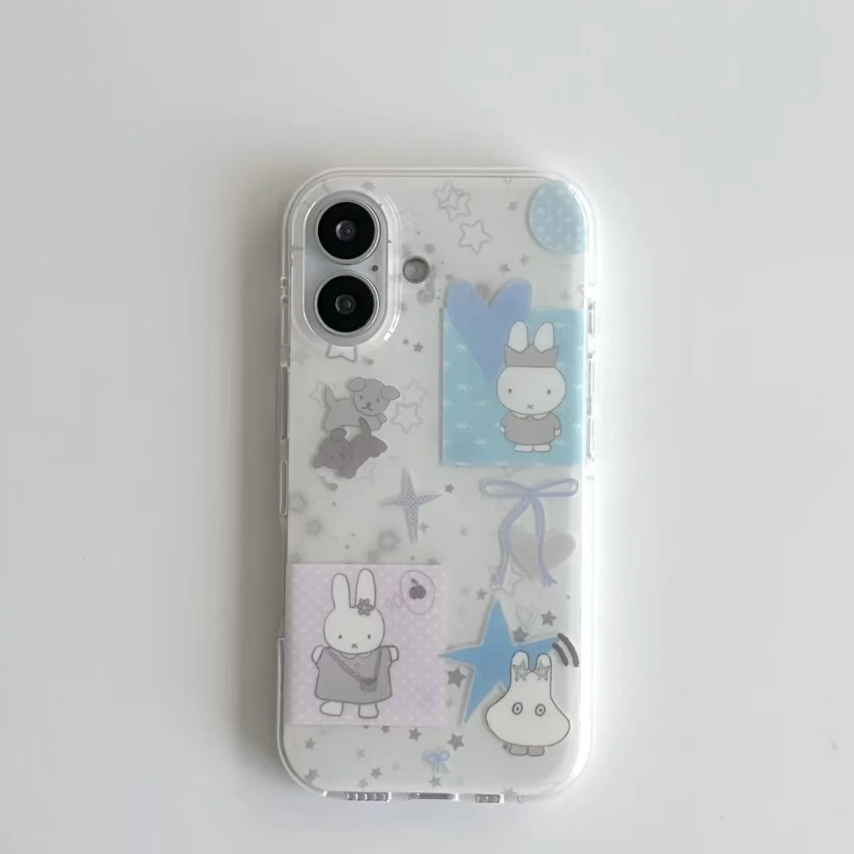 لطيف ميفي الكرتون الأرنب نمط شفافة جراب هاتف موضة واقية الحيوان واضح جراب هاتف مناسبة آيفون 13-17