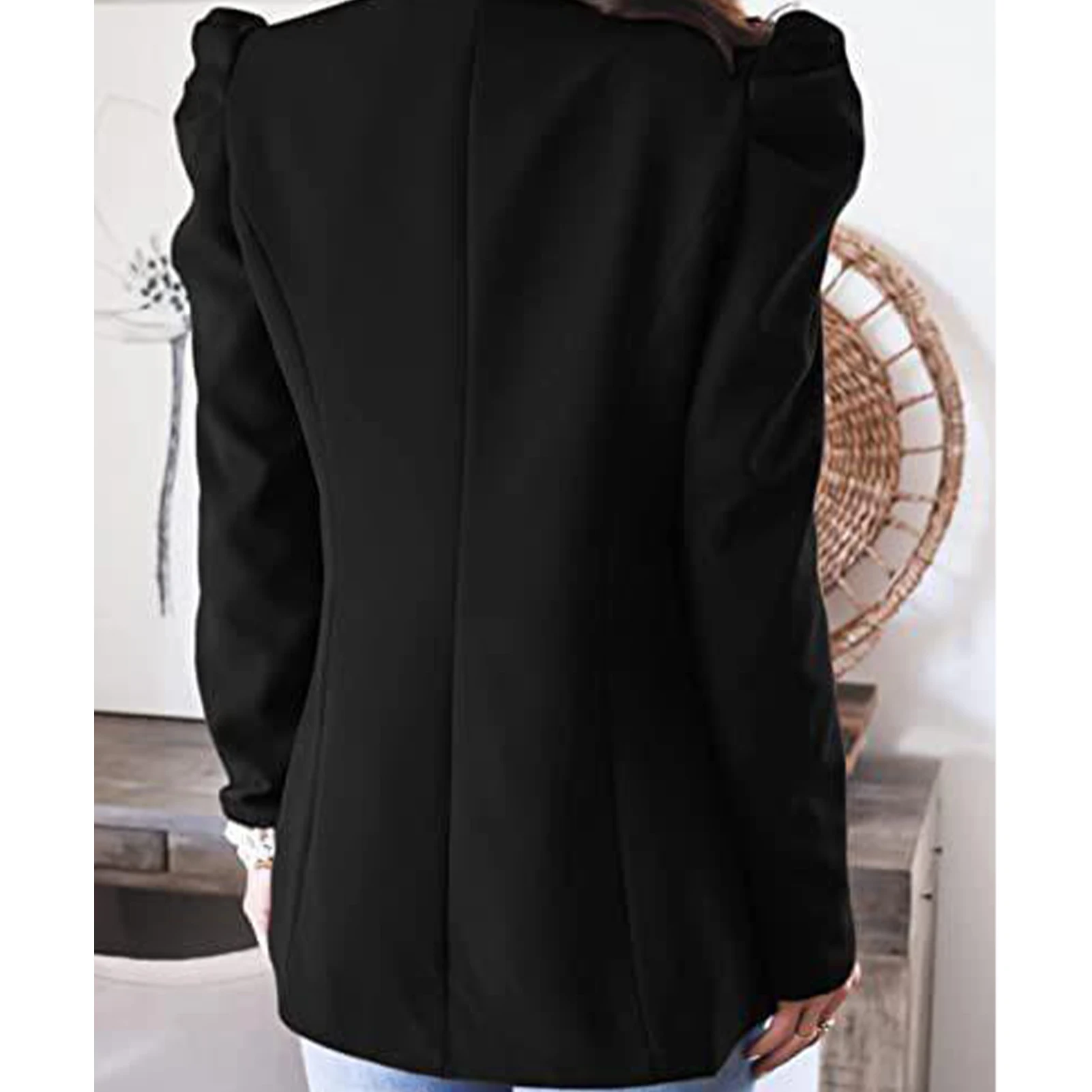 Classy Women's Suit Jackets Solid Color Slim-fitting Lapel Collar Jacket for Daily Dating Shopping Wear