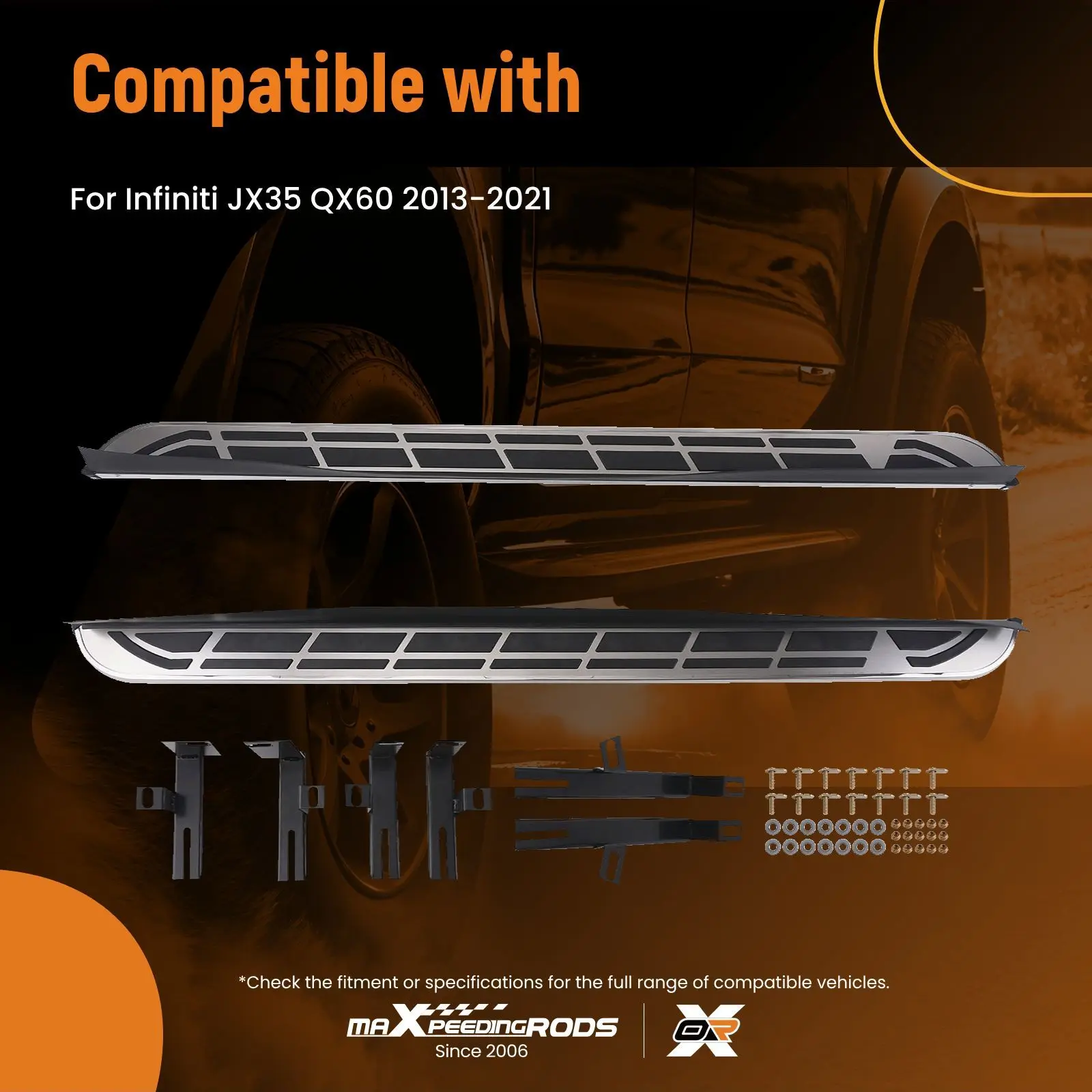 

Running Boards Bars for Infiniti JX35 QX60 2013-2021 Non-Slip Protection