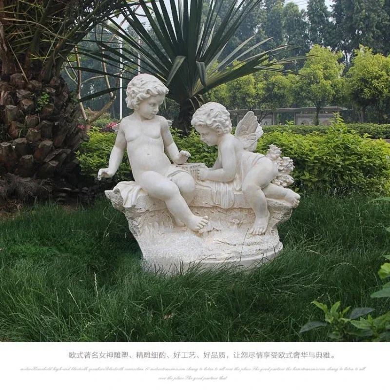 Y Angel Sculpture Garden Park Community Children Angel Decoration Garden Landscape Decoration
