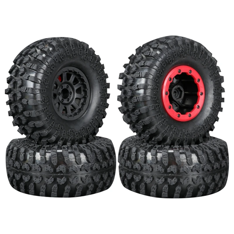 

4Pcs 2.2Inch Beadlock Wheel Rim Tire For 1/10 RC Crawler Car Axial SCX10 Wraith RR10 Capra Traxxas TRX4