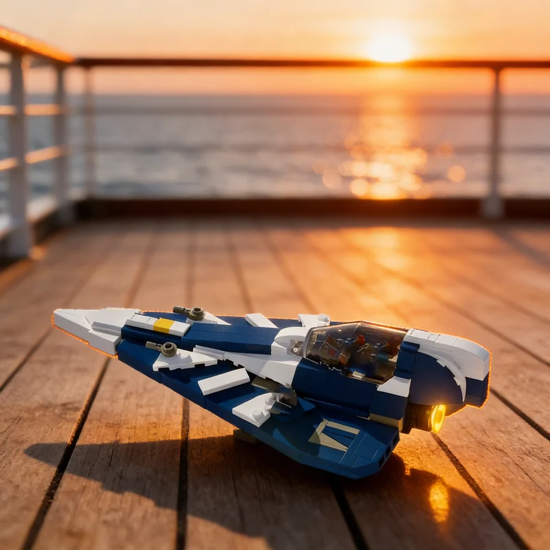 

256 деталей MOC PiXEL DANs Delta 7 Plo Star Battle: Набор строительных блоков для творчества, коллекционный декор, подарок для детей и взрослых, премиум-класс