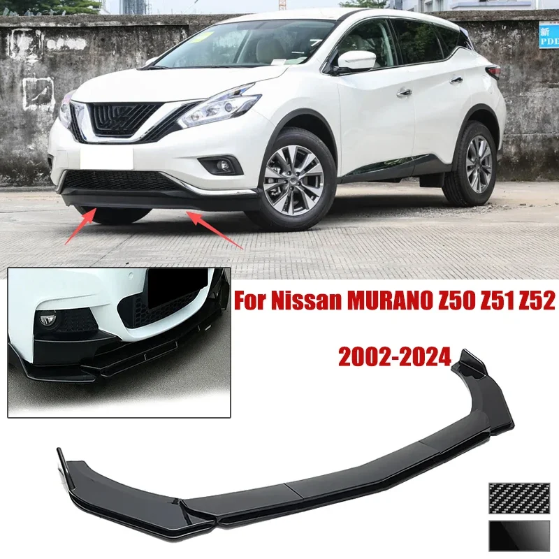 5pcs Front Bumper Shovel For Nissan MURANO Z50 Z51 Z52 2002-2024 Spoiler Front Bumper Deflector Anti Scratch Protection Device