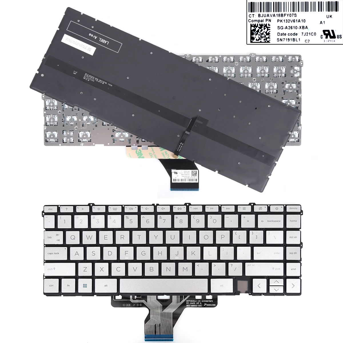 US Laptop Keyboard for HP ENVY 15-eu0000 15-eu0097nr 15-eu0003ca Silver with Backlit