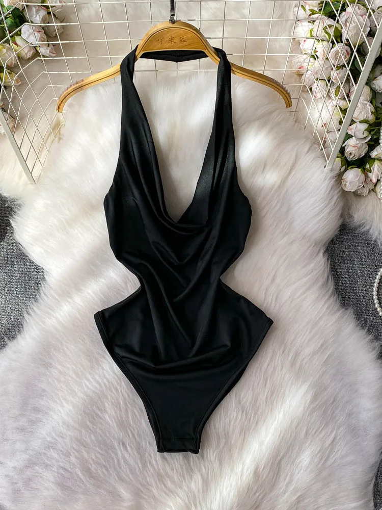 

Sexy Bal High Slit Swimming Suit Pants for Women Summer Thinming Hanging Ne Design Commute Sle High Waist