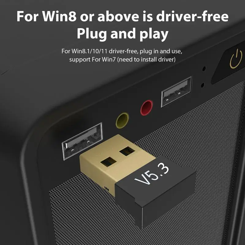 Adaptador inalámbrico USB con Bluetooth 5,3, transmisor, receptor de música para ordenador, PC, Accesorios de ordenador