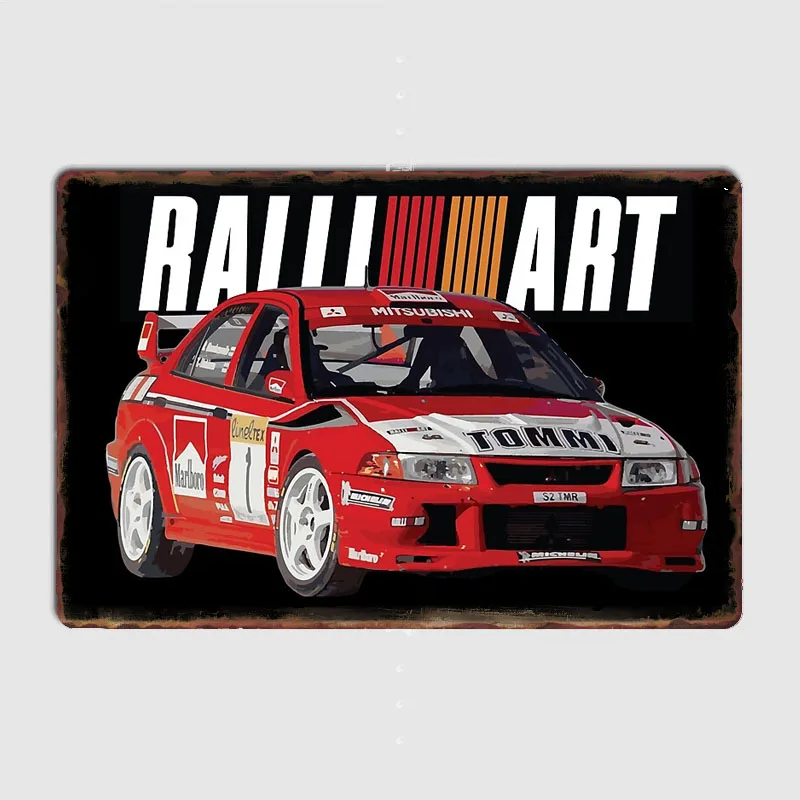 Evo 6 TME WRC RALLIART Classic Car Metal Poster Sign Bar Garage Club Custom Pub Wall Decor Tin Room Decor Home Decor