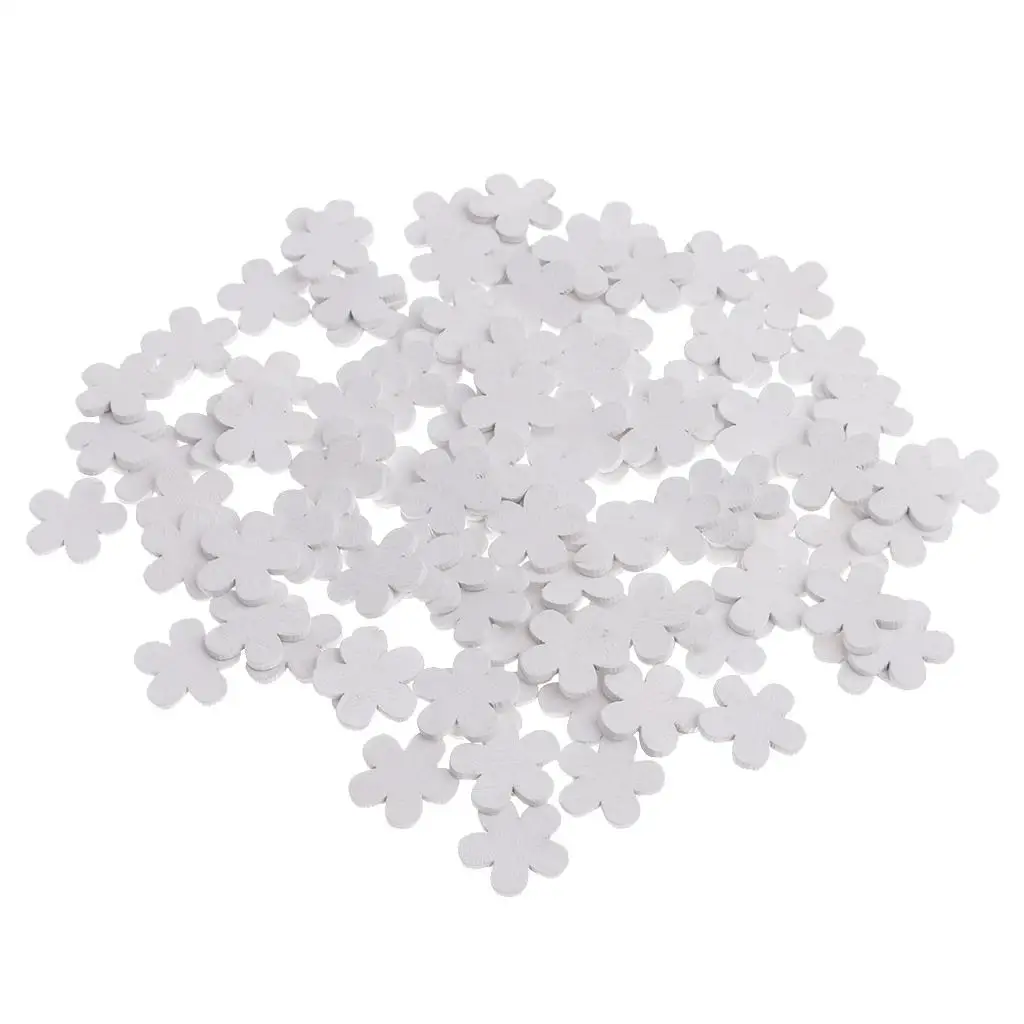 100 Pieces Shaped Wooden Embellishments Scrapbooking Sewing for Wedding Home Party christmas